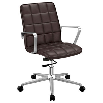 Tile Faux Leather Office Chair, Brown