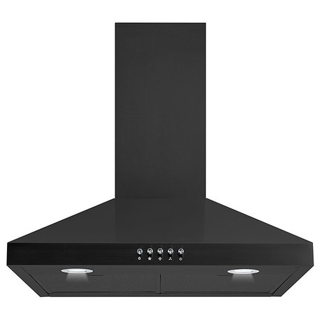 Winflo Convertible Wall-Mount Range Hood, Black, 30"