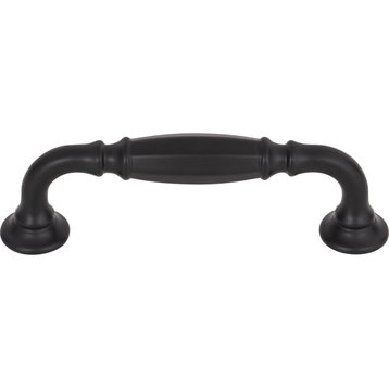 Top Knobs TK1051 Barrow 3-3/4 Inch Center to Center Handle - Flat Black
