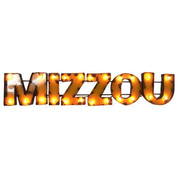 Illuminated Missouri Tigers Mizzou Recycled Metal Wall Decor