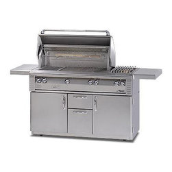 Alfresco 56'' Lx2 Grill On Cart, Stainless Steel Natural Gas | ALX256RFG-NG - Outdoor Grills