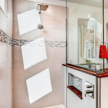 Splashes of Color for Unique Master Bath