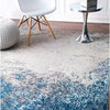 Abstract Seascape Area Rug, Blue, 7'10"x11'