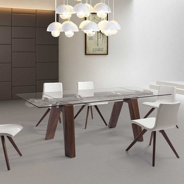 Modern Extendable Dining Walnut Finish Collection