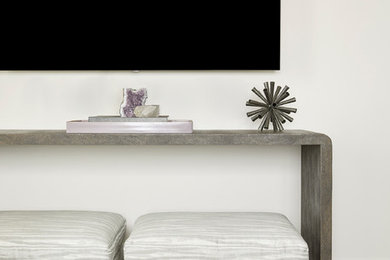 Inspiration for a transitional family room remodel in New York