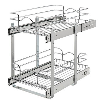 Two-Tier Bottom Mount Pull Out Steel Wire Organizer, 11.75"