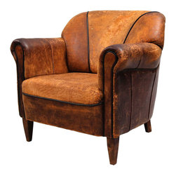 Danish Brown Leather Club Armchair - Armchairs And Accent Chairs