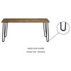 Coffee Table With Hairpin Legs Modern Industrial Style Accent Furniture, Rustic Brown