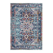 Faded Star Petal Emblem Area Rugs, Pink, 8'x10'