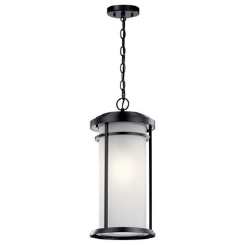 Kichler 49689BK One Light Outdoor Pendant, Black Finish