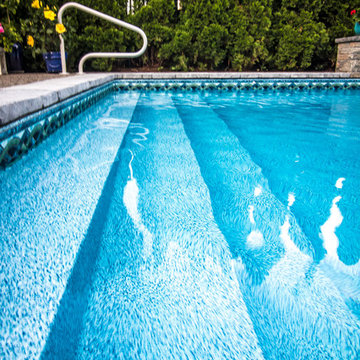 Rectangle Pool with Water Feature in Grimsby