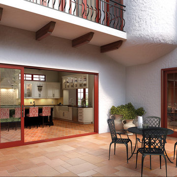 Milgard Movable Wall Systems - 4-panel sliding pocket patio door, Cinnamon ext.