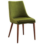 OSP Home Furnishings - Palmer Mid-Century Modern Fabric Dining Accent Chair, Green Fabric, Set of 2 - The perfect blending of form and function, our modern dining chair pairs perfectly with a beautiful minimalistic aesthetic, as well as a casual contemporary decor. Situate around a dining table, making an inviting statement for guests, or set the scene for the perfect home office, giving your desk style and appeal with its low-profile silhouette fitting with any desk. Our contoured back and slim padded seat will offer hours of comfort and loads of style. The Palmer accent chair will move into position as extra living room seating as well as the perfect finishing touch to any guest room. Simple screw-in legs for easy assembly.