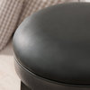 Set of 2 Counter Stool, Backless Design With Faux Leather Seat, Greystone/Black