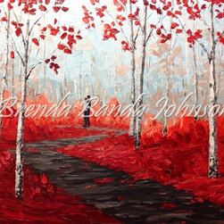 Misty Morning Walk - Paintings