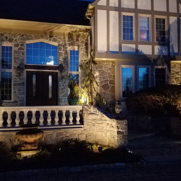 Lighting makes for a powerful statement on this gorgeous home