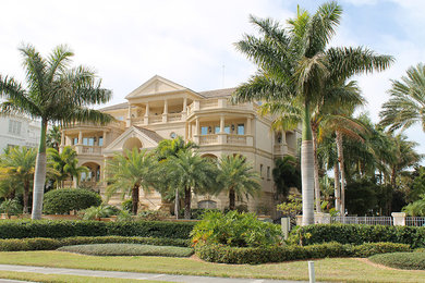 Example of a tuscan exterior home design in Tampa