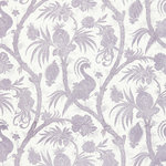 SCALAMANDRE - Balinese Peacock Linen Print, Lavender - LINEN / LINEN BLEND