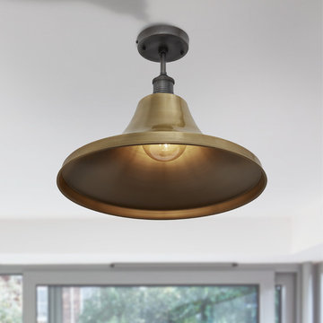 Brooklyn Vintage Giant Bell Metal Flush Mount Light - 20 inch
