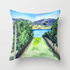 Decorative Pillow Cover, Between the Vines, Winery Painting, 18"x18"