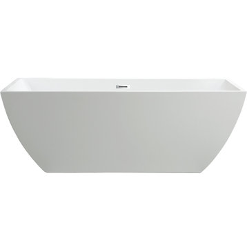 Freestanding bathtub, polished chrome slotted overflow, pop-up drain, VA6821-L