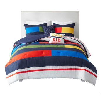 Kids Morris Cool Kid Color Block Comforter Set, Twin