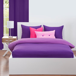 Royal Purple/Vivid Violet Reversible Bed Cap Comforter Set - Products