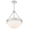 Crystorama KIR-B8105-PN 3 Light Chandelier in Polished Nickel with Glass