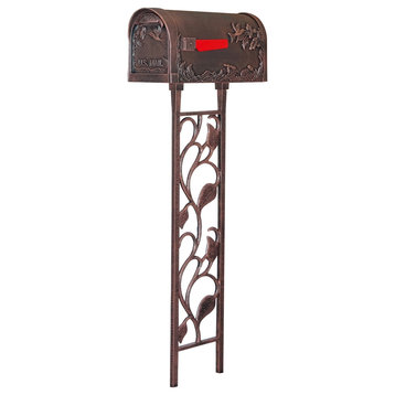 Floral Mailbox Post, Copper