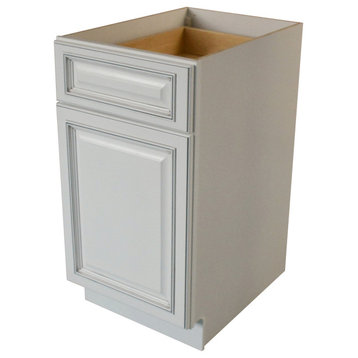 Sunny Wood RLB18-A Riley 18"W x 34-1/2"H Single Door Base Cabinet - White