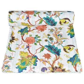 Handmade Floral kantha Quilt