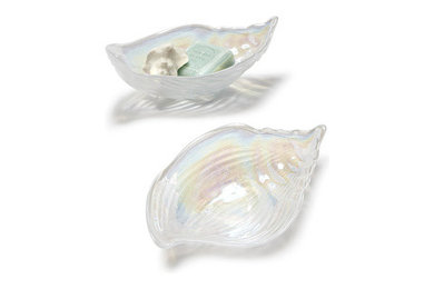 Pearl Glass Seashell Shaped Soap Dish