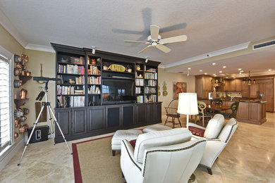 Elegant family room photo in Tampa
