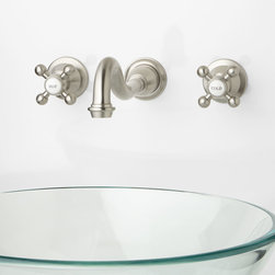 Ballantine Wall-Mount Bathroom Faucet - Cross Handles - Bathroom Sink Faucets