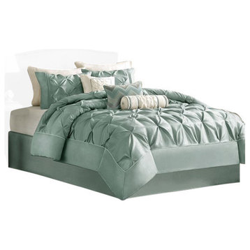 Madison Park Polyoni 7-Piece Comforter Set With Pleats, King