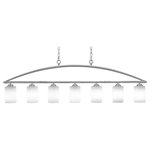 Toltec Lighting - Toltec Lighting 2437-DG-310 Marquise - Seven Light Billiard/Island - Marquise 7 Light Bar In Dark Granite Finish With 4” White Muslin Glass.No. of Rods: 5Assembly Required: TRUE Canopy Included: TRUE Shade Included: TRUE Canopy Diameter: 15.5 x 5Rod Length(s): 18.00* Number of Bulbs: 7*Wattage: 60W* BulbType: Medium Base* Bulb Included: No