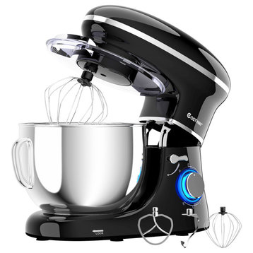 Costway Electric Food Stand Mixer 6 Speed 6.3Qt 660W Tilt-Head Stainless Bowl