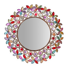 Multicoloured Jewel Wall Mirror, 50 cm