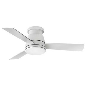 44 Inch 3-Blade Ceiling Fan Light Kit-Matte White Finish - Ceiling Fans