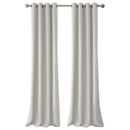 Indoor Outdoor Grommet Solid Window Curtain, White, 52"x84"