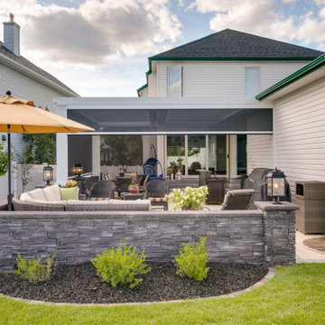 South Calgary StruXure Adjustable White Pergola Enclosed with Phantom Screens