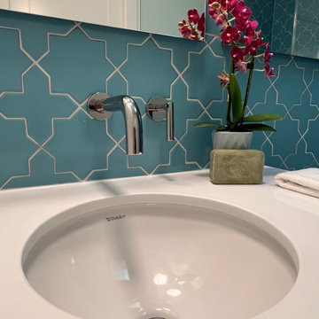 A Small Vanity Top is Maximized with a 14" diameter UM Sink