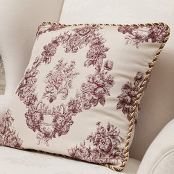 "Toile De Fleur" Luxury Designer Pillow - Decorative Pillows