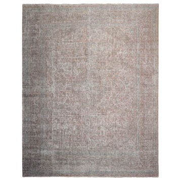 9'8''x12'2'' Hand Knotted Wool Oriental Area Rug, Rust Color