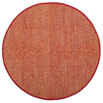 Safavieh Montauk Mtk602D Solid Color Rug, Orange/Multi, 6'0"x6'0" Round
