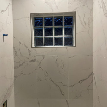 BATHROOM - 24 x 48 Statuary Porcelain Tub / Shower Wall Tile with Window