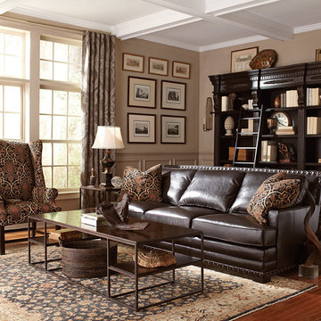 Living Room: Cantor Leather Sofa by Bernhardt