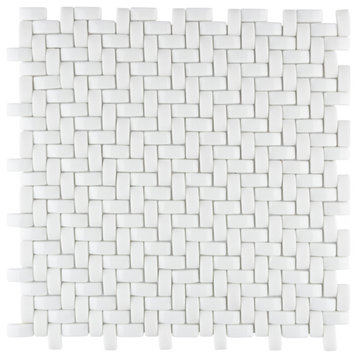 Expressions Weave White Glass Floor and Wall Tile
