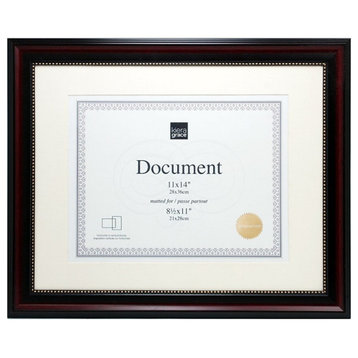 Kiera Grace Lucy Plastic Brown Gold-Beaded Wall Certificate & Diploma Frame