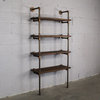 Sacramento Industrial 33" 4-Tier Bookcase, Rustic Bronze/Light Brown Wood